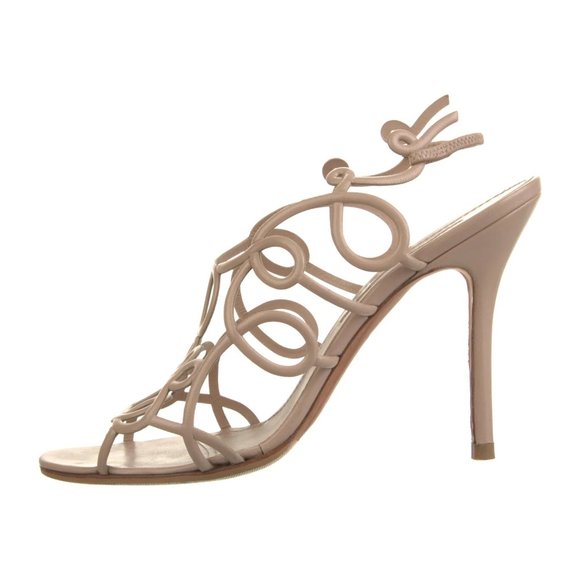 MANOLO BLAHNIK Leather Slingback Sandals - Picture 2 of 5